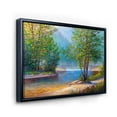 thumbnail image 3 of Designart 'Green Trees By The Bridge Over River' Traditional Framed Canvas Wall Art Print, 3 of 5