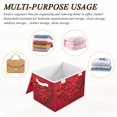 thumbnail image 6 of Iauyy Large Storage Box with Lid - Foldable Home Storage Bins for Clothes Toy Holiday Decor, Bright Red (42*32*30cm), 6 of 6