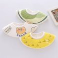 thumbnail image 1 of Baberos de pétalos para bebé, algodón multicolor giratorio de 360 ​​grados, pingüino, 3 uds., 1 of 5