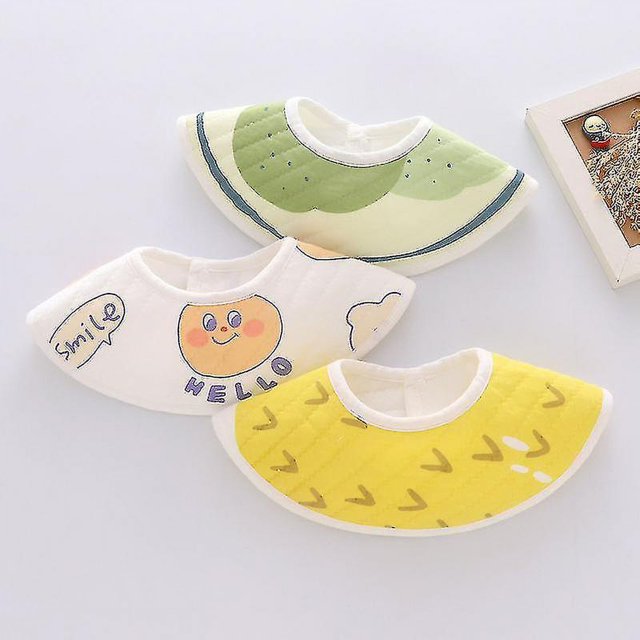Baberos de pétalos para bebé, algodón multicolor giratorio de 360 grados, pingüino, 3 uds.