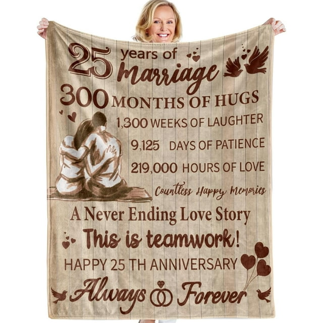 LHSHID 10th Anniversary Tin Gifts Blanket 10th Wedding Gift for Wife Husband 10 Year Anniversary Wedding Gifts for Him Her Couples 10 Year Anniversary Decorations Blanket 60x80in