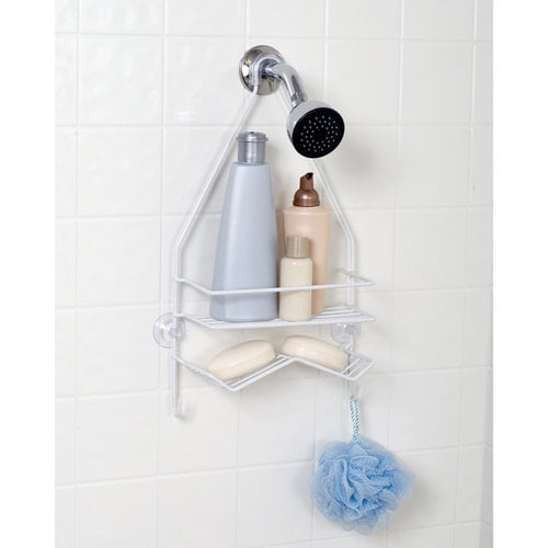 Mainstays Metal OvertheShower Caddy, White