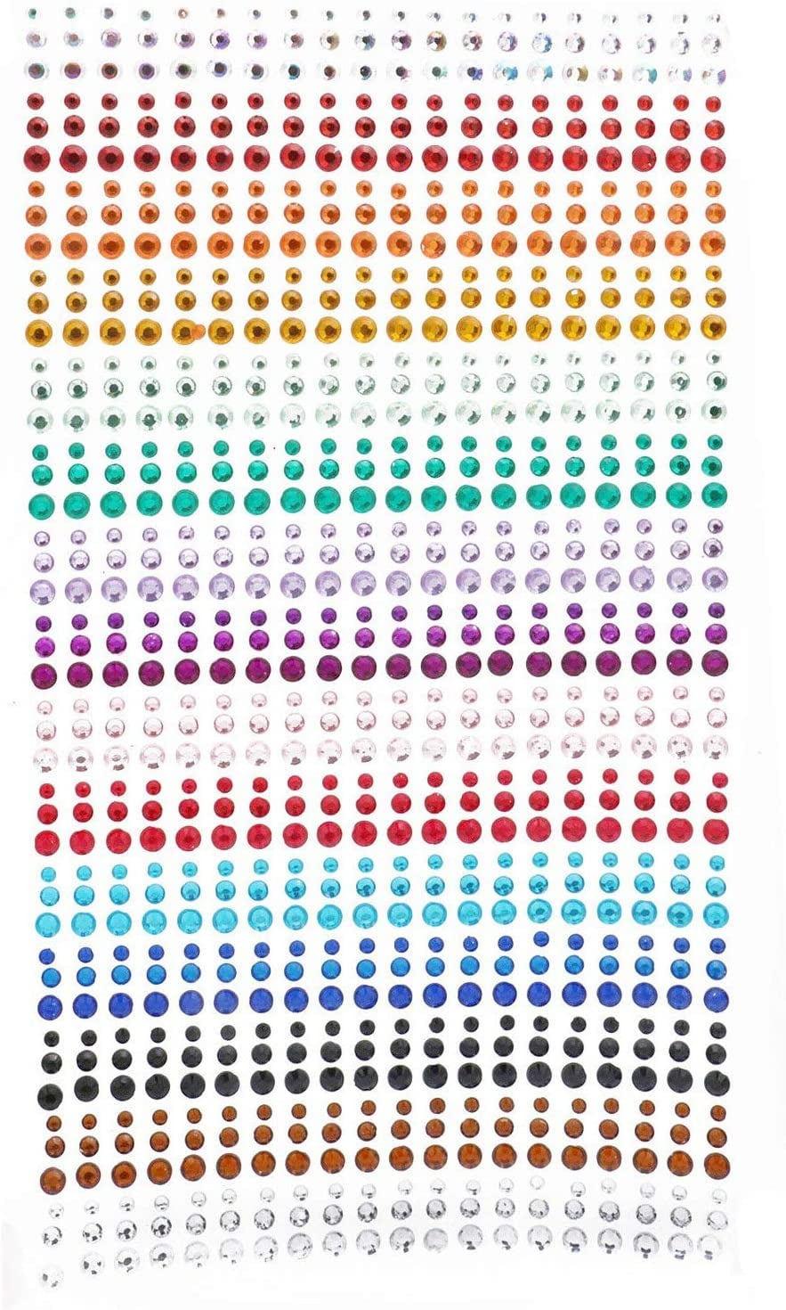 Self-Adhesive Rhinestone Stickers,15 Colors 900pcs,DIY Face Gems Body Stickers Nail Makeup 3mm 4mm 5mm Festival Carnival Embellishments for Crafts