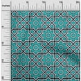 thumbnail image 1 of oneOone Cotton Jersey Turquoise Blue Fabric Geometric & Floral Block Sewing Fabric By The Yard Printed Diy Clothing Sewing Supplies 58 Inch Wide, 1 of 4
