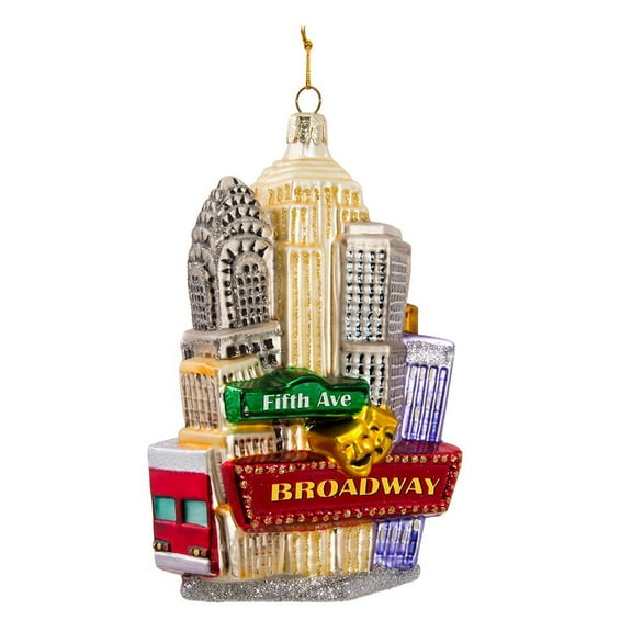 Kurt Adler 5.35-Inch NYC Cityscape Glass Christmas Ornament