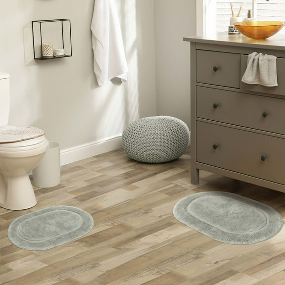BNM Non-Slip Washable Bath Rug Set, 20" x 30", 24" x 36", Sage
