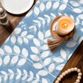 thumbnail image 3 of Table Runners 70 Inches Long Dress Scarves, Sky Blue Leaves Farmhouse Coffee/Dining/Kitchen Table Decor, Holiday Table Runner, Farmhouse Botanical Branch Vintage Boho Leaf 13x70 Inch, 3 of 9