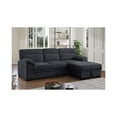 thumbnail image 4 of Kipling II 94"W Dark Gray Chenille Sleeper Sectional Storage Cupholder USB, 4 of 6