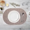 thumbnail image 4 of Oval Cloth Grain Leather Placemats, Oil Proof Western Food Heat Insulation Mats, Home Mats, Good Material, Water Oil Resistant, Non-slip, Easy to Clean, Flexible Use, 4 of 6