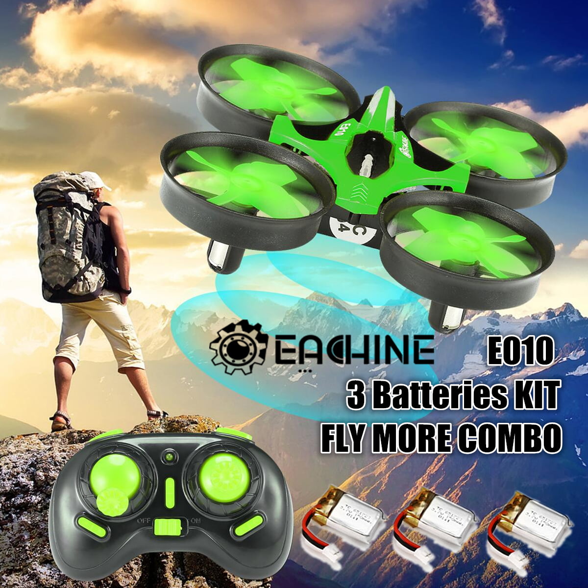 eachine e010 mini 2.4 g 4ch 6 axis headless mode rc drone quadcopter rtf