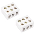 thumbnail image 1 of Unique Bargains 3 Way Ceramics Terminal Blocks High Temp Porcelain Connectors 36x30x20mm for Electrical Wire Cable 2 Pcs, 1 of 1