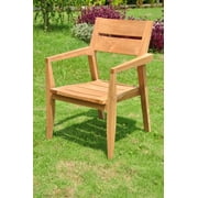 Add-on Item: Vellore Stacking Arm / Captain Single / Solo Dining Chair Outdoor Patio Grade-A Teak Wood WholesaleTeak #WMDCARVL
