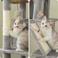 thumbnail image 5 of Demi Bonn 71" Large Cat Tree Tower for Indoor Cats, Multi-Level Cat Tree House with Padded Perches, Scratcher, Hammock, 2 Cozy Cat Condos and Scratching Posts, Gray, 5 of 7