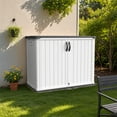 thumbnail image 3 of Patiowell 26 Cu FT Outdoor Storage Shed, Horizontal Outdoor Storage Cabinet Patio Tools Resin Storage Box, White, 3 of 8