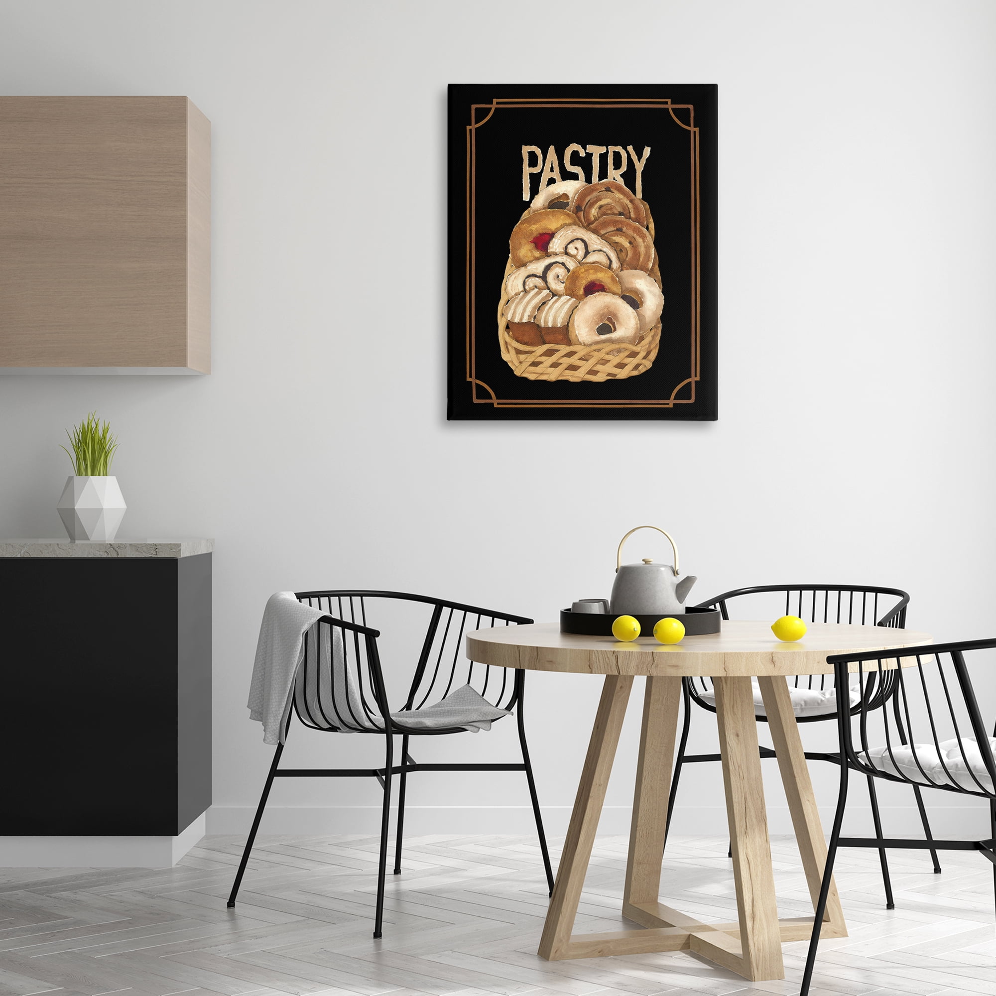 Stupell Industries Traditional Pasty Basket Food & Beverage Painting Gallery Wrapped Canvas Art Print Wall Art, 30 x 40
