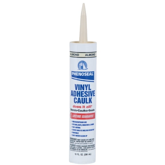 DAP 2102 Phenoseal Vinyl Adhesive Caulk, 10 oz, Almond