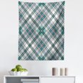 thumbnail image 1 of Checkered Tapestry, Vintage Fashion English Country Style with Modern Look in Soft Colors, Fabric Wall Hanging Decor for Bedroom Living Room Dorm, 5 Sizes, Aqua Pale Grey White, by Ambesonne, 1 of 1