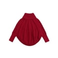 thumbnail image 1 of Qiylii Girls Solid Color Sweater, Turtleneck Batwing Sleeves Cloak Top, 1 of 8