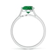 thumbnail image 2 of ANGARA Natural Round 1.2 ct Emerald Solitaire Engagement Ring in Sterling Silver for Women (Size-7mm) | May Birthstone, Birthday, Anniversary, Jewelry Gift for Women | Natural Emerald Ring, 2 of 8