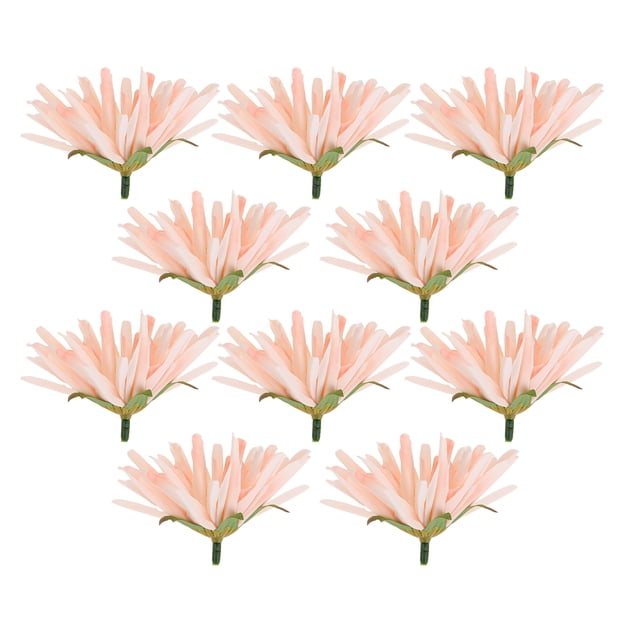 10 flores artificiales de crisantemo y margarita de seda falsa para decoración, accesorios realistas para el cabello para proyectos de manualidades