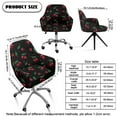 thumbnail image 7 of Whosucclay Black Cherry Print Swivel Armchair Accent Dining Chair Cover for Office, Waterproof Office Curved Back Chair Slipcover with Arms Washable Swivel Armchair Cover Protector, 7 of 7
