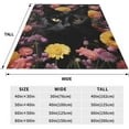 thumbnail image 2 of Black Cat Blanket Flower Cat Throw Blankets for Mom Girls Women Cat Gifts Flannel Soft Warm Cozy Fuzzy Throw Blankets for Bed Sofa Decor Valentine Day Gifts 80"x60", 2 of 5
