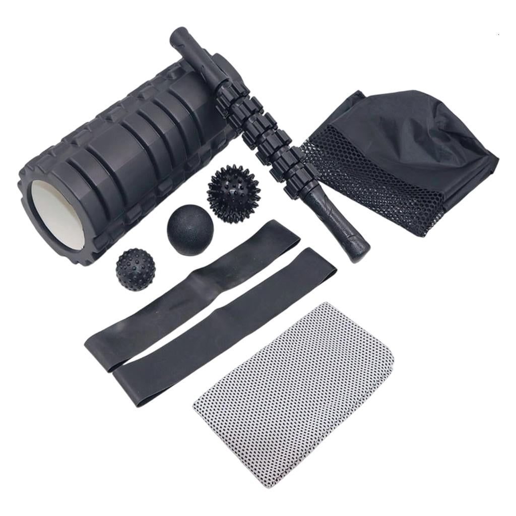 Yihuala Multipurpose Foam Rollers Set With Massage Stick and Therapys Balls Fitness Stretching Drum Texture for Athletes