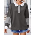 thumbnail image 3 of Zeagoo Fall Sweatshirts for Women Button Up Tops Henley V Neck Pullover Casual Comfy Shirts Fashion Clothes, 3 of 6