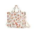 thumbnail image 7 of FORMRS Womens Corduroy Tote Bag Crossbody Shoulder Handbag with Pocket, Small Floral Blooms, 7 of 7