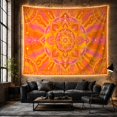 thumbnail image 6 of Orange Sunburst Mandala on Pink Wavy Background, Joyful Boho for Meditation Enthusiasts, Mandala Wall Art, Housewarming Gift, Tapestry Wall Hanging for Bedroom and Dorm, 6 of 7