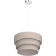 thumbnail image 4 of 3-Tier Linen Drum Chandelier, Modern Ceiling Pendant Lights Fixture E26, Round Adjustable Suspension Hanging Lamp for Dining Room, Fabric Lampshade Chandelier for Kitchen Island, Living room, etc., 4 of 5