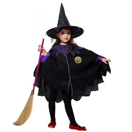 

EnJoCho Toddler Baby Girls Halloween Party Cape Cloak+Witch Hat Outfits Winter Fall Holiday Party Role Play Clothing for Kids Toddler Boys Girls Outdoor Wear