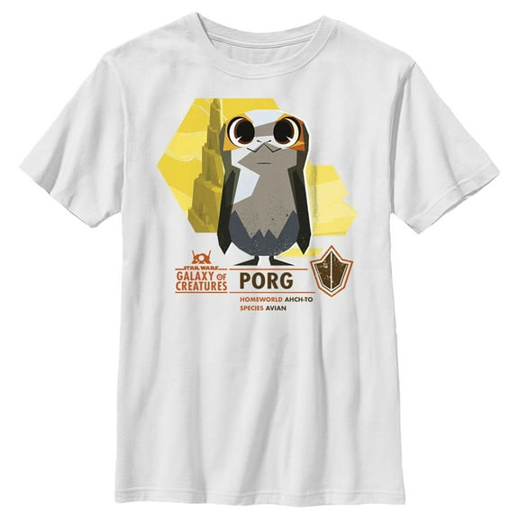 Boy's Star Wars: Galaxy of Creatures The Porg Graphic Tee White Medium