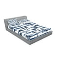 thumbnail image 2 of Ambesonne Tropical Fitted Sheet & Pillow Sham Set, Romantic Sea and Palm, Full, Navy Blue, 2 of 2