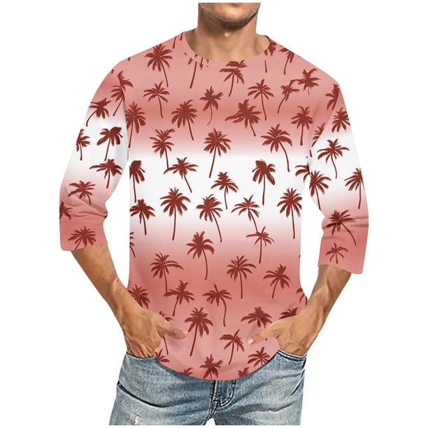 Tops para hombre, blusas y camisas de cuello redondo y manga corta para hombre, blusas casuales de moda con cuello redondo y manga corta, blusas para hombre, blusas de poliéster para hombre