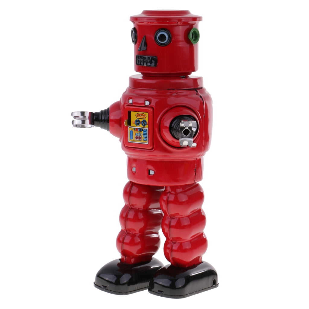 4pcs Wind Up Tin Toy Mechanical Robot Clockwork Kids Collectibles Xmas Gifts 