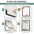 thumbnail image 2 of Magnetic Signs Holders 8.5 x 11in - Magnetic Picture Frames for Displaying Posters, Letters, Documents, Papers - Adhesive on Walls, Doors, Windows or Magnetic for Refrigerator - 3pcs, 2 of 7