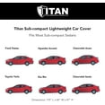 thumbnail image 4 of Titan Couverture de Voiture Jet Black Poly 210T pour Berlines Compactes 414-445 cm. Imperméable, Protection UV, Résistant aux Rayures, Ouverture Zippée Côté Conducteur. Compatible Fiesta, Rio, Aveo et Plus., 4 of 8