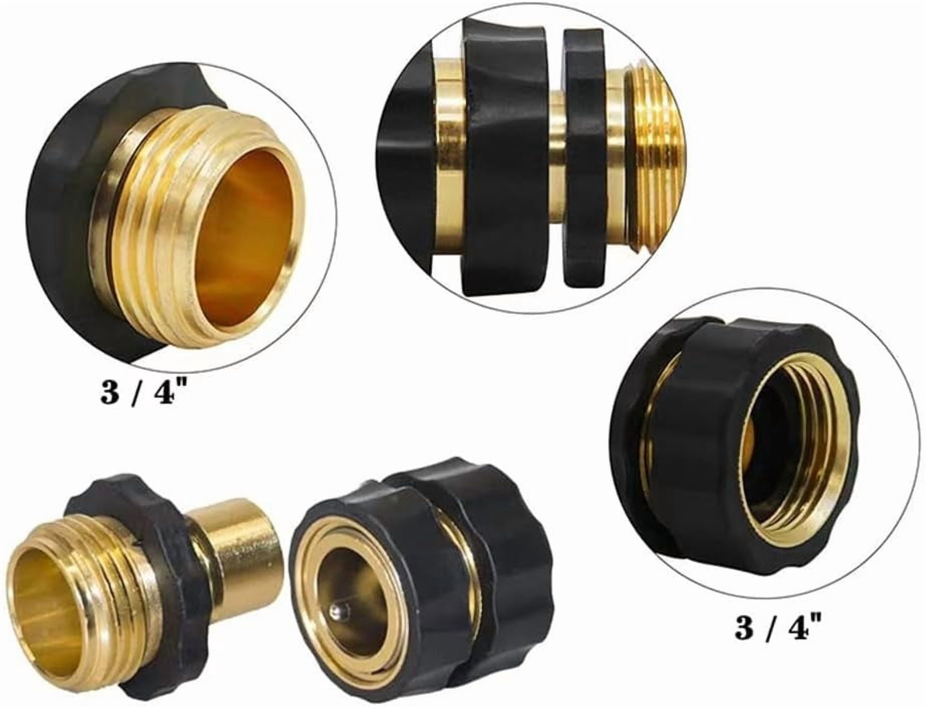 3/4 Inch Garden Hose Quick Connect Fittings, Male and Female Hose Connector Set for Sprinkler, Pressure Washer, Garden and Outdoor Use