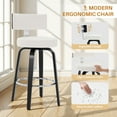 thumbnail image 2 of 26"Swivel Counter Height Bar Stools Set of 4, Upholstered Modern Faux Leather Barstools with Back&Walnut Wood Legs Counter Stools with Footrestfor Kitchen Island, White, 2 of 10