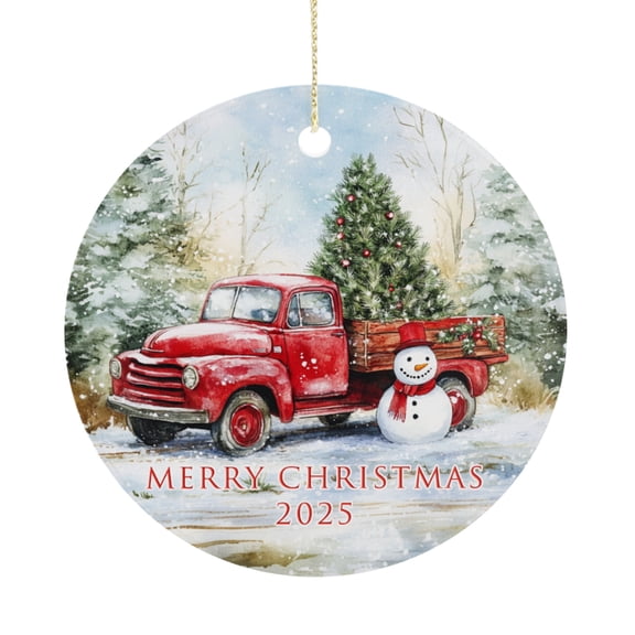 KuphiL10C Snowman Christmas Ornaments 2025, Xmas Hanging Ceramic Ornaments for Family Friends, Christmas Tree Decorations, Christmas Gifts 2025