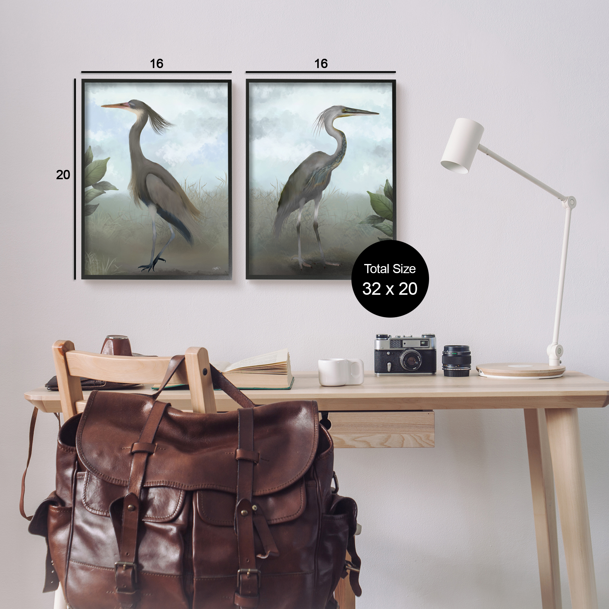 Stupell Industries Coastal Birds Gazing Animals & Insects Painting Black Framed Art Print Wall Art, 16 x 20, Set of 2