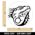 thumbnail image 2 of Spiny Green Iguana Lizard Head Self-Inking Rubber Stamp Ink Stamper - UV Ink - Mini 1/2 Inch, 2 of 7