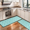 thumbnail image 3 of Kitchen Rugs Sets Of 2,Turquoise Daisy Flower Floral Pattern Anti Fatigue Kitchen Mat Rugs Non Slip Washable,Decorative Kitchen Floor Mats for Kitchen,Sink,Laundry,17"x47"+17"x47", 3 of 5