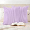 thumbnail image 3 of Purple Outdoor Waterproof Pillow Covers, Geometric Vertical Striped Solid Rainbow Decorative Square Throw Pillowcase Sofa Cushion Sham for Patio/Couch/Chair, 24"x24" 2 Pack, 3 of 8