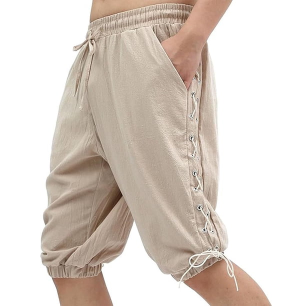 Pantalones de Cintura Elástica Casual de Color Sólido Pantalones Delgados con Bolsillos, Correas Laterales Cordones de Cintura Elástica Pantalones Cómodos para el Verano Diario