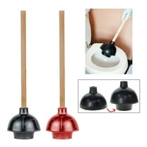 1 Toilet Plunger 19"L Wooden Handle Heavy Duty Rubber Flange Pump Declogger Sink