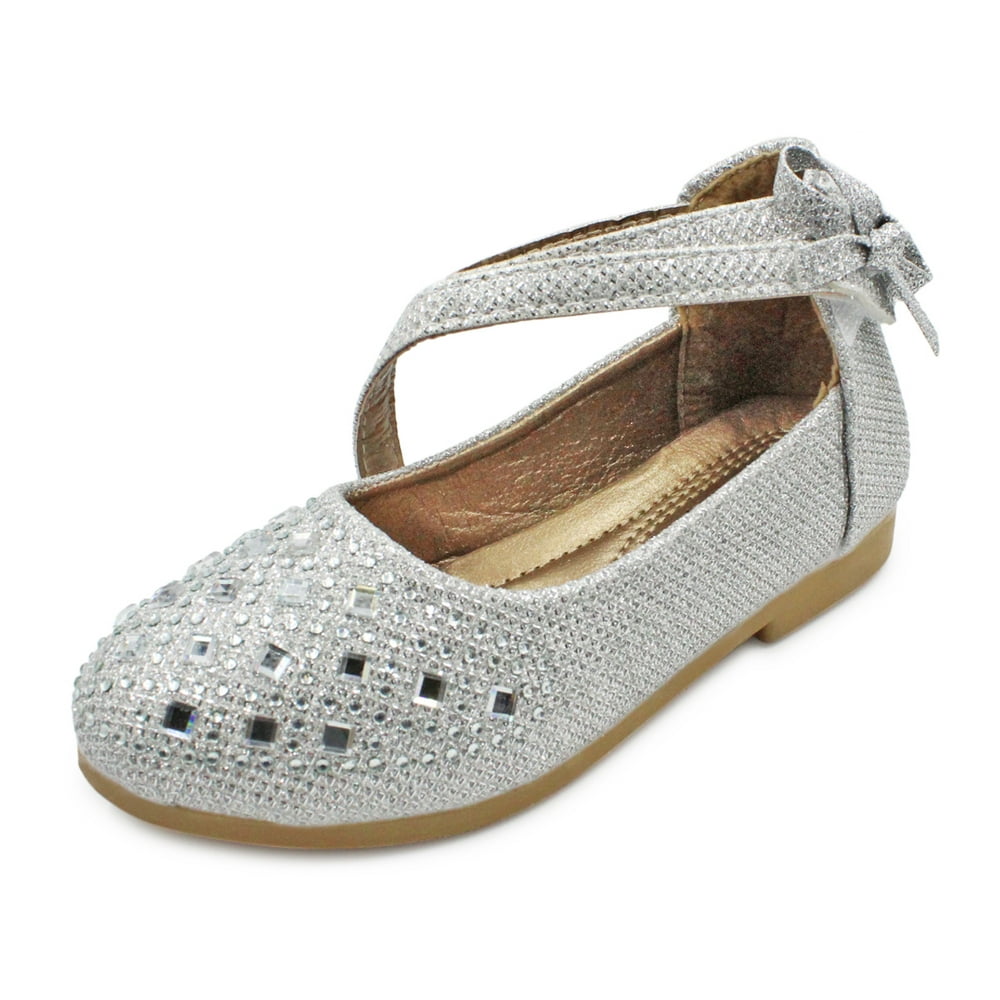 Lavra - LAVRA Girls Sparkly Rhinestone Ankle and Cross Strap Ballet ...