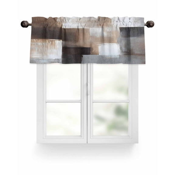 Valances for Windows Valance Rod Pocket Light Filtering Short Window Treatments Curtains for Kitchen Bathroom Living Room Bedroom, 1 Panel, 54 x 18 Inch
