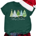 thumbnail image 4 of Bibifish Womens Tshirts Simple Christmas Tree Print T Shirts Soft Smooth Crewneck Short-Sleeve Tshirts Summer Daily Holiday Party Trendy Tees, 4 of 4
